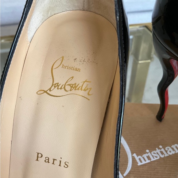 Authentic Christian Louboutin Jolly B Patent Black peep toe heels, size 39 - Picture 9 of 12